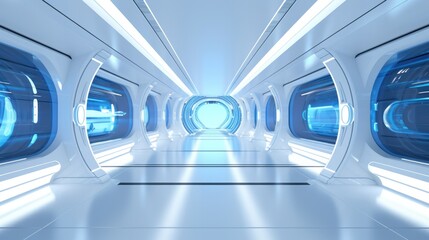 Futuristic interior corridor