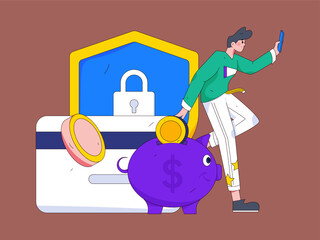 Internet financial management investment flat vector concept operation hand drawn illustration
