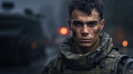 A soldier in a special military uniform