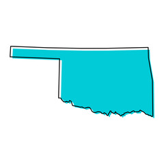Oklahoma map shape, united states of america. Flat concept icon symbol vector illustration