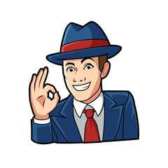 Illustration of a Man Flashing a Thumbs Up While Holding Dollar Bills