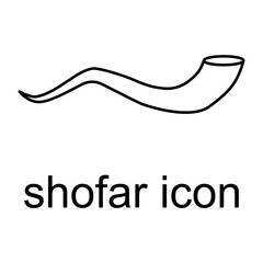 Shofar horn icon, graphic religion design symbol, ritual web sign vector illustration