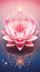 Sacred geometry and mystic lotus. Vertical orientation