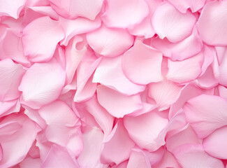 Fototapeta premium Homemade rose petals on white background, made of rubber, pastel, rounded, pink.