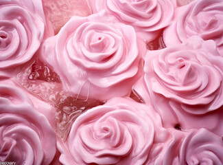 Pink roses texture pattern, made of organic soggy resin, soft, pastel, simple. 
