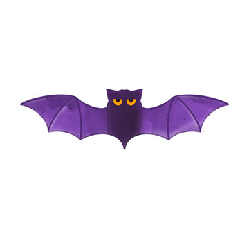 bat Halloween Element Clipart Digital painting watercolor