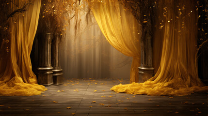 Golden curtains
