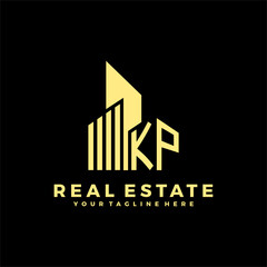 KP Initials Real Estate Logo Vector Art  Icons  and Graphics