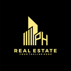 PH Initials Real Estate Logo Vector Art  Icons  and Graphics