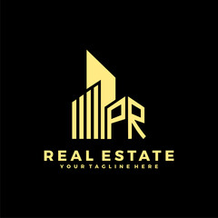 PR Initials Real Estate Logo Vector Art  Icons  and Graphics - obrazy, fototapety, plakaty
