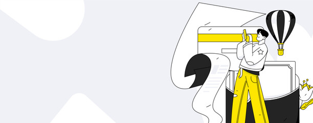 Internet financial management investment flat vector concept operation hand drawn illustration
