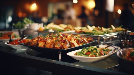 Obraz premium Catering buffet food indoor in restaurant