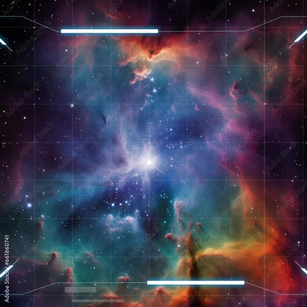 Wall mural cosmic background with nebula. background for social media posting.