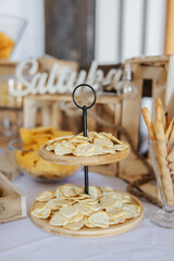 Saltybar salty snacks at a wedding buffet