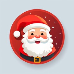 Santa Claus, flat icon for application, flat minimalist style.