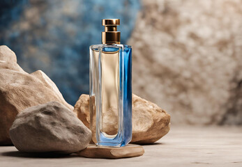 bottle of perfume on white background, bottle of perfume