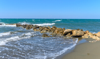 Mediterranean sea on a sunny day in autumn 2
