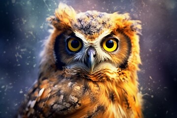 AI-generated owl artwork. Generative AI