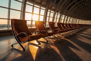 chairs in the airport. generative ai