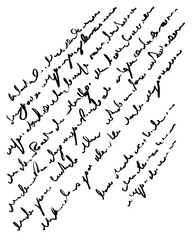 Abstract text. Imitation of a very old handwriting of an unknown language. - obrazy, fototapety, plakaty