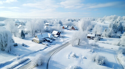 Fototapeta na wymiar A frozen street after a snow storm
