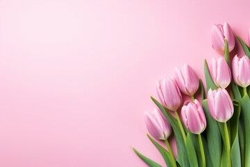 Easter floral pink spring blossom tulip nature green flower fresh decoration