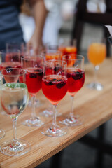 Fancy drinks at a wedding reception in Germany