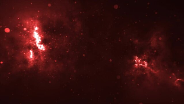 Cosmic modern stylish flickering light source, red animated background with slow blurred round particles.