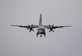military airplane in flight