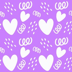 seamless pattern with white hearts