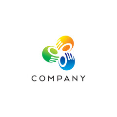 Fototapeta premium hands people connection link education care child Logo Design, Brand Identity, flat icon, monograph, business, editable, eps, royalty free image, corporate brand, creative