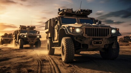 Military forces vehicles - obrazy, fototapety, plakaty