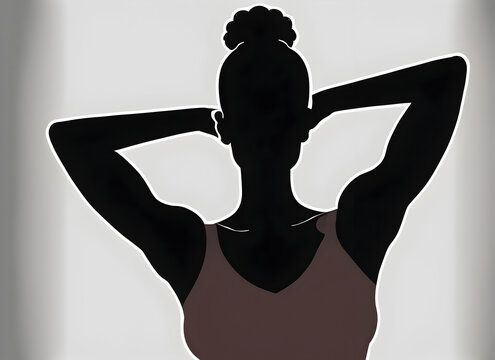 silhouette of a affro girl illustration, cultural 