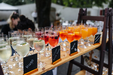Fancy drinks at a wedding reception in Germany