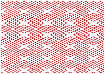 交差する菱形の紋様（赤）