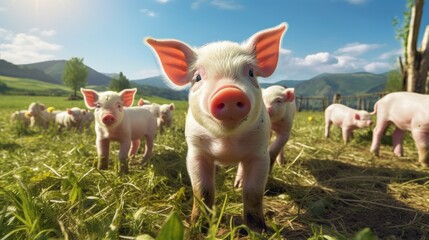 Obraz premium Piglets at the domestic farm