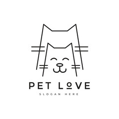 pet care dog mammal friend animal adopted puppy medical health pet shop logo design vector graphic illustration.