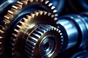 Fototapeta premium Close up of a gear stainless steel