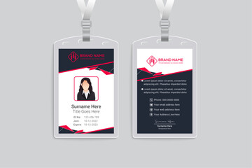 Red color id card mockup