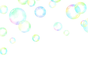 Obraz premium 背景素材_水彩_シャボン玉
