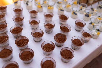 Delicious dessert buffet at a wedding reception