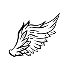 angel wing line art vector illustration