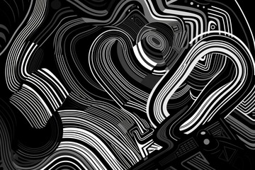 Diverse black lines suitable for graphic design, art, and contemporary visuals. Generative AI