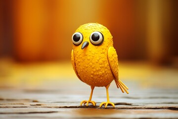 yellow toy bird. Generative AI - obrazy, fototapety, plakaty