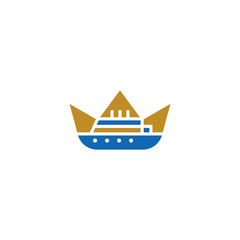 Royal ship logo design concept.