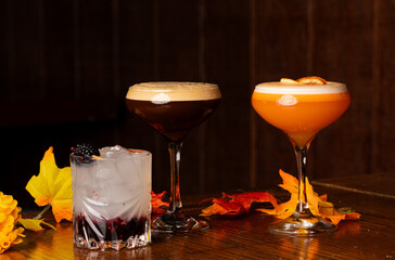Blackberry Patch (Hocus Pocus), Expresso Martini,  Orange Martini.