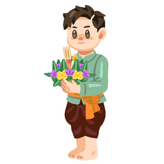 Thai boy loy Krathong