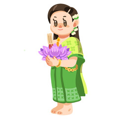 Thai girl loy Krathong