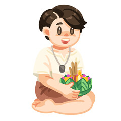 Thai boy loy Krathong