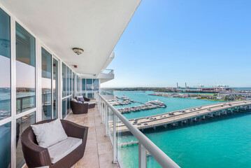 Obraz premium View from apartment condo in Miami Beach Florida